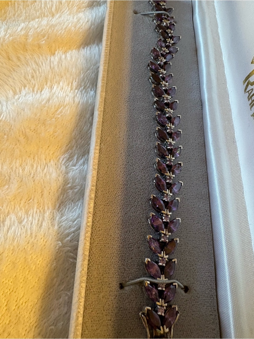Elegant amethyst sterling Marquise Crystal Bracelet - Women Jewelry
